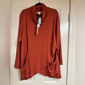 Magnolia Grace Terracotta Cowl Neck Top